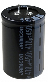 Серьезный электролитический конденсатор 470мкФ 450В от мирового брэнда. Подходит для мощных блоков питания, усилителей. 