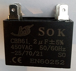Конденсатор пусковой CBB61 - 2мкф 450в 